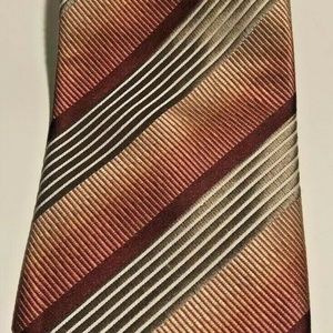 KENNETH COLE MENS  SILK BURGUNDY BROWN TIE